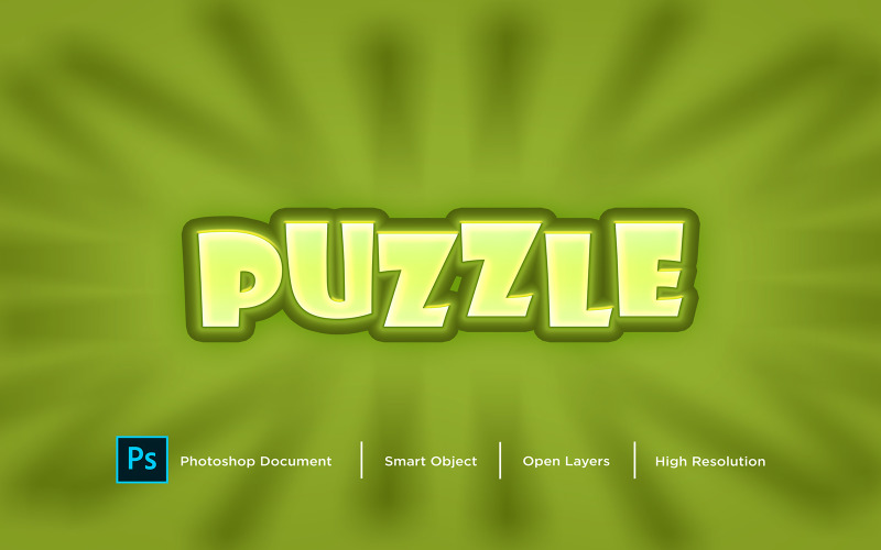 Puzzle Effet de Texte Design Effet de Style de calque Photoshop - Illustration