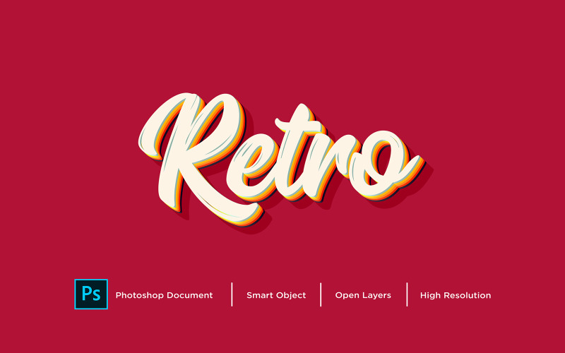 Retro-Texteffekt Design Photoshop Layer Style Effekt - Illustration