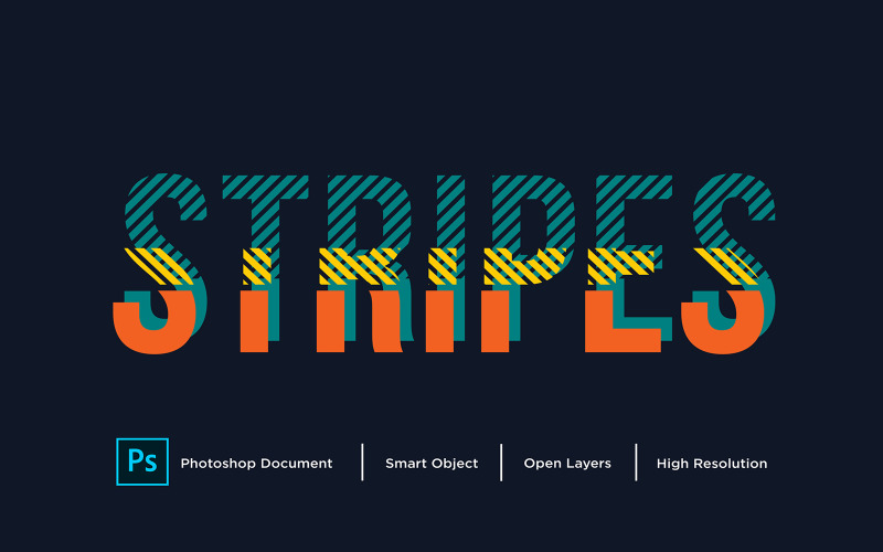 Strisce Effetto Testo Design Photoshop Effetto Stile Livello - Illustrazione