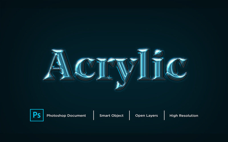 Acryicle Text Effect Design Photoshop Layer Style Effect - Illustrazione