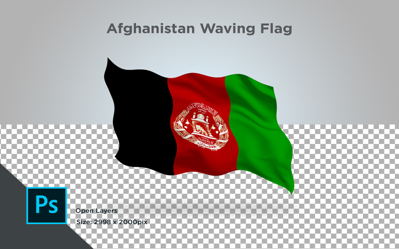 Afghanistan viftande flagga - illustration