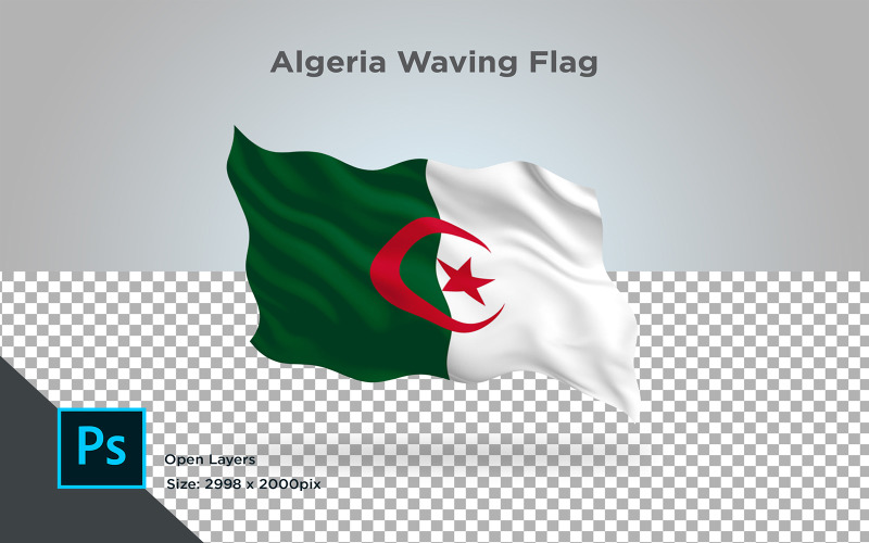 Download Иллюстрация "Algeria Waving Flag - Illustration" / Algeria Waving Flag - Illustration - Иллюстрация на тему графика algeria,national,patriotic,europe,asia,republic,map,flag,country,cartography,geography,nation,illustration,graphic,vector,state,world,isolated,symbol,border