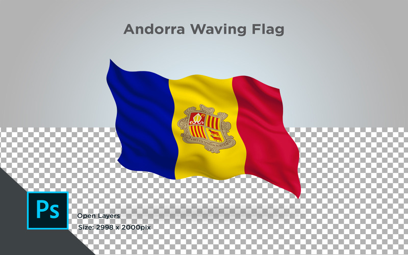 Andorra mává vlajkou - ilustrace