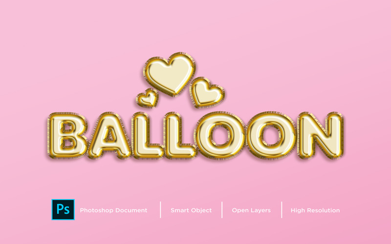 Balloon Text Effect Design Photoshop Layer Style Effect - Illustrazione