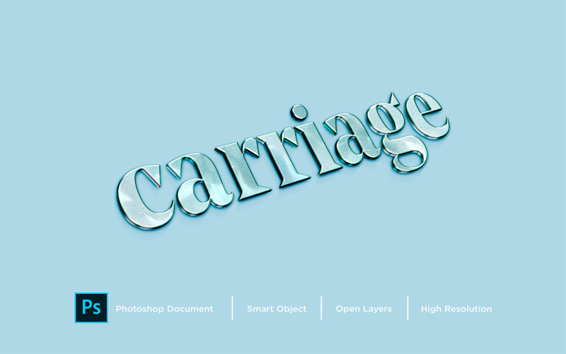 Carriage Text Effect Design Photoshop Layer Style Effect - Ilustração