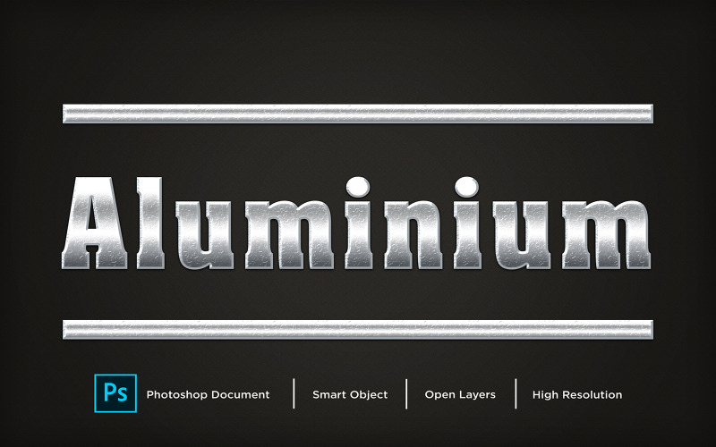 Diseño de efecto de texto de aluminio Efecto de estilo de capa de Photoshop - Ilustración