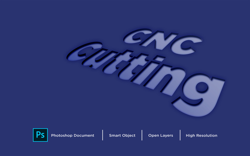 Diseño de efecto de texto de corte CNC Efecto de estilo de capa de Photoshop - Ilustración