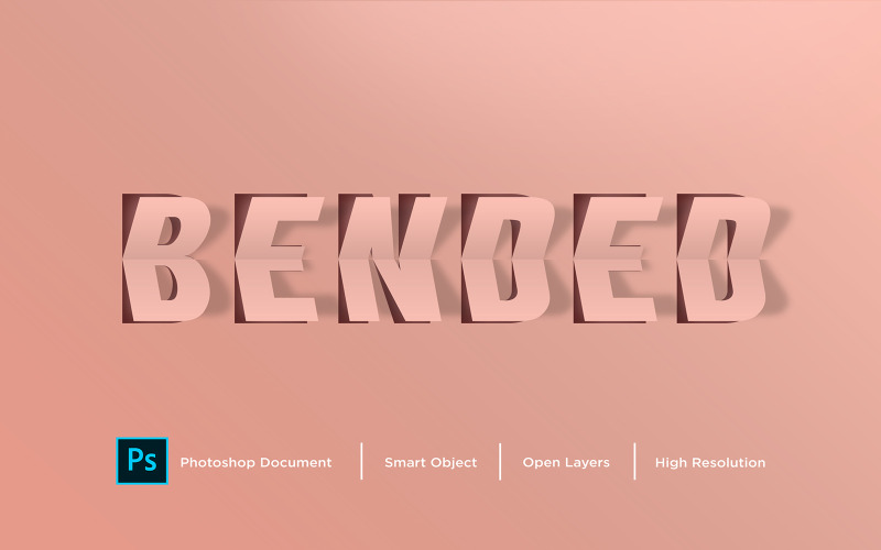 Diseño de efecto de texto doblado Efecto de estilo de capa de Photoshop - Ilustración