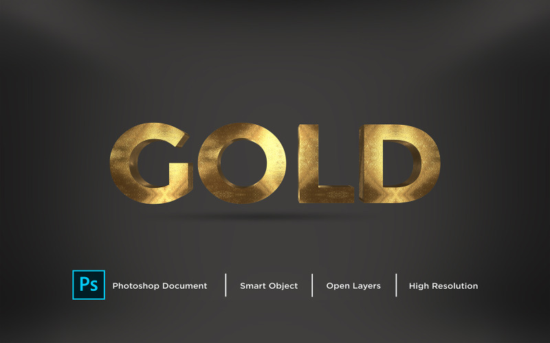 Diseño de efecto de texto dorado Efecto de estilo de capa de Photoshop - Ilustración