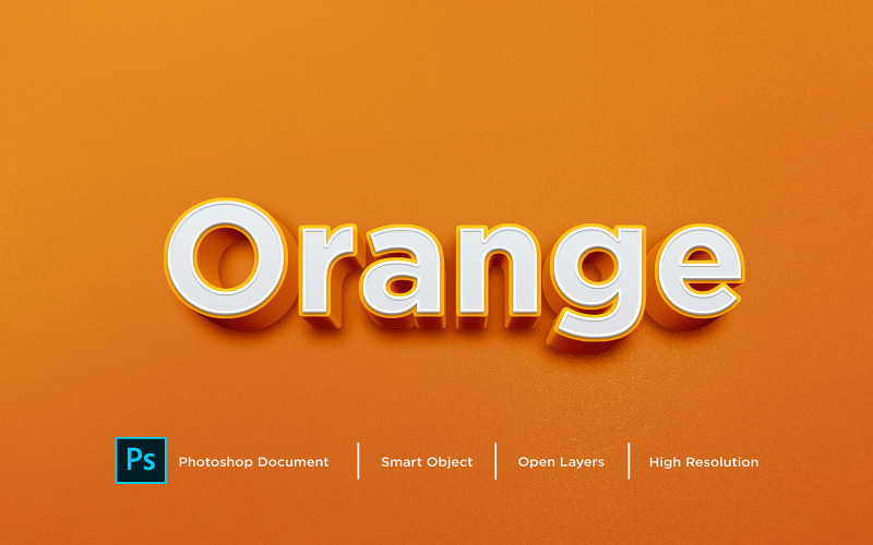 Effet de texte orange Design effet de style de calque Photoshop - Illustration