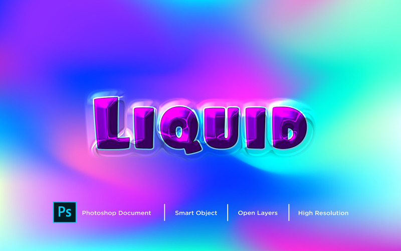 Flüssiger Texteffekt Design Photoshop Layer Style Effekt - Illustration