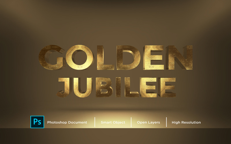 Golden Jubilee Diseño de efectos de texto Efecto de estilo de capa de Photoshop - Ilustración