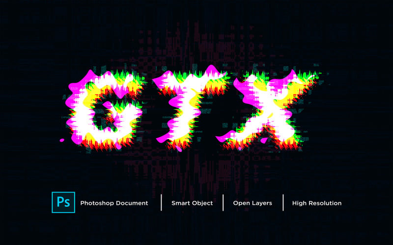 GTX Text Effect Design Photoshop Layer Style Effect - Illustration