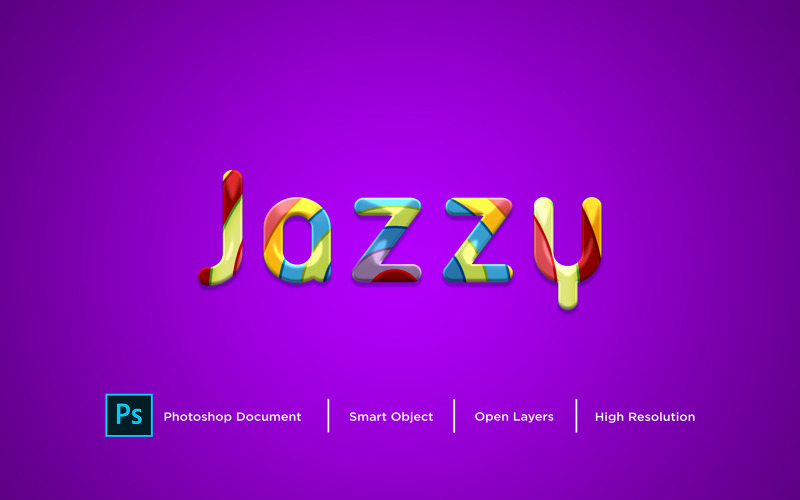 Jazzy Text Effect Design Photoshop Layer Style Effect - Ілюстрація
