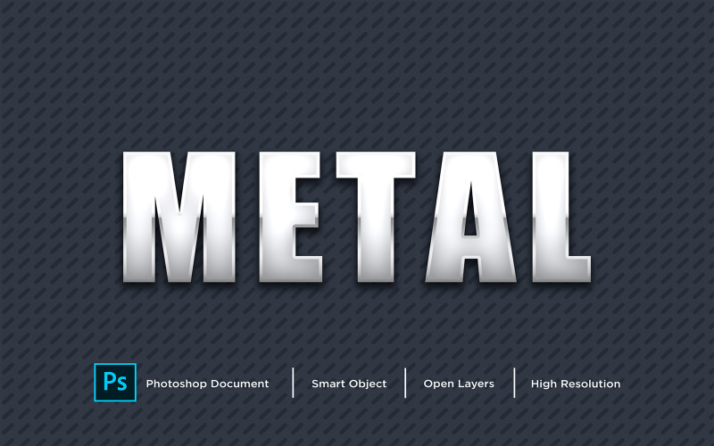 Metal Metin Efekti Tasarımı Photoshop Katman Stili Efekti - İllüstrasyon