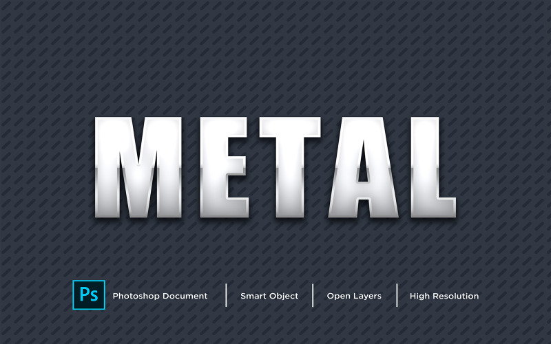 Metalltext-Effekt-Design Photoshop-Ebenen-Stileffekt - Illustration