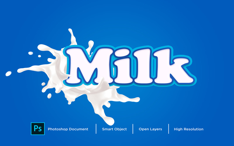 Mjölkeffekt Design Photoshop Layer Style Effect - Illustration
