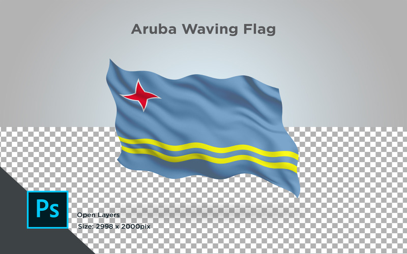 Download Иллюстрация "Aruba Waving Flag - Illustration" / Aruba Waving Flag - Illustration - Иллюстрация на тему графика aruba,national,patriotic,europe,asia,republic,map,flag,country,cartography,geography,nation,illustration,graphic,vector,state,world,isolated,symbol,border