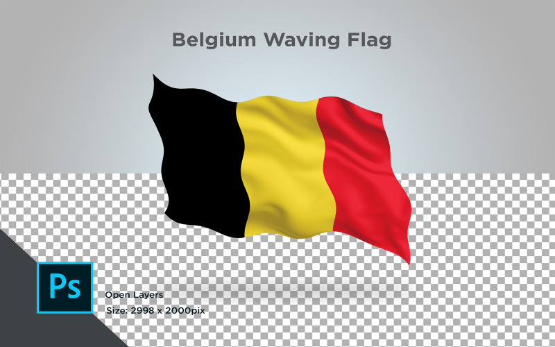 Belgia Macha Flagą - Ilustracja