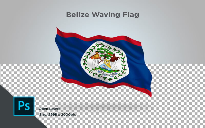 Belize viftande flagga - Illustration
