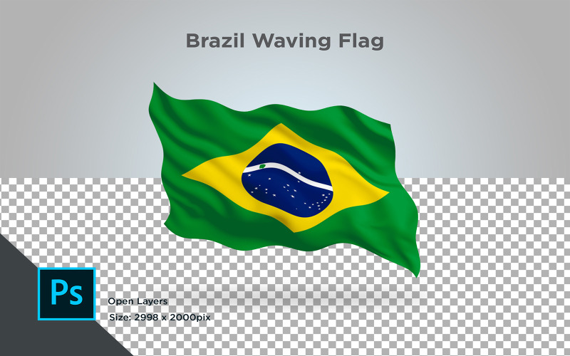 Brasilien viftande flagga - illustration