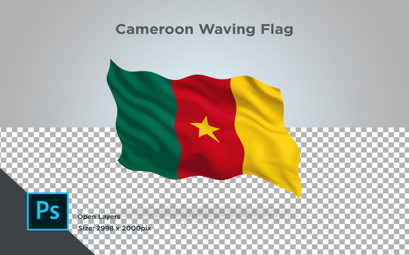 Download Иллюстрация "Cameroon Waving Flag - Illustration" / Cameroon Waving Flag - Illustration - Иллюстрация на тему графика cameroon,national,patriotic,europe,asia,republic,map,flag,country,cartography,geography,nation,illustration,graphic,vector,state,world,isolated,symbol,border