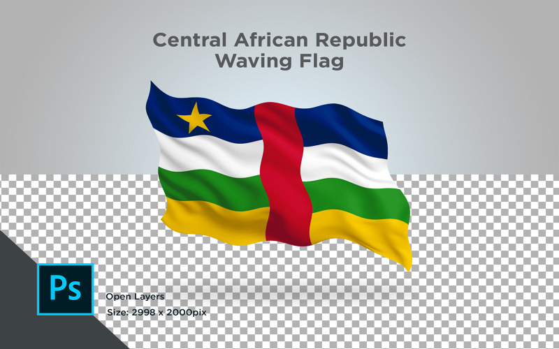 Centralafrikanska republiken viftande flagga - illustration