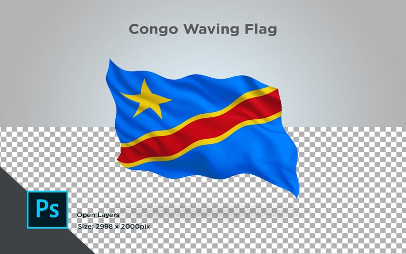 Download Иллюстрация "Congo Waving Flag - Illustration" / Congo Waving Flag - Illustration - Иллюстрация на тему графика congo,national,patriotic,europe,asia,republic,map,flag,country,cartography,geography,nation,illustration,graphic,vector,state,world,isolated,symbol,border