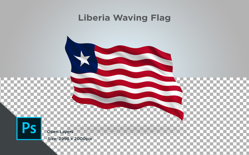 Drapeau ondulé du Libéria - Illustration