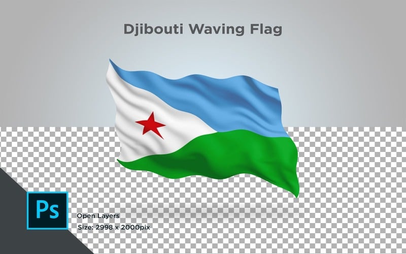 Dschibuti wehende Flagge - Illustration