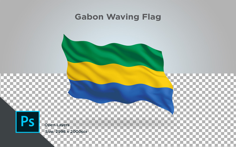 Flaga Gabonu - ilustracja