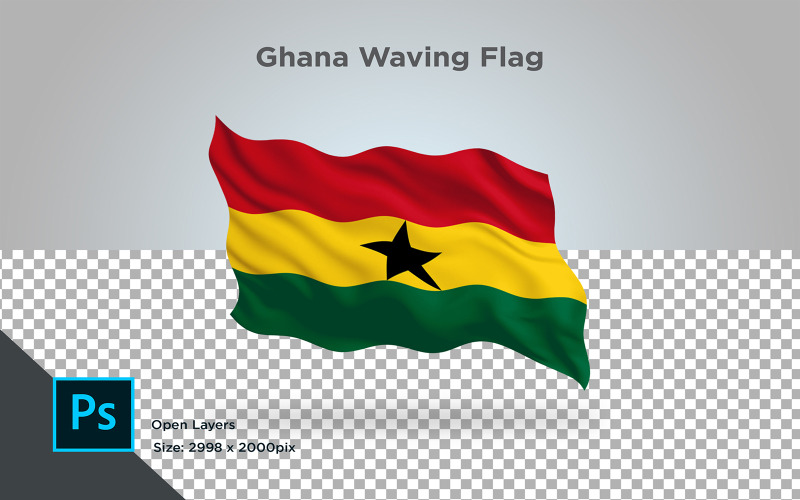Ghana viftande flagga - illustration