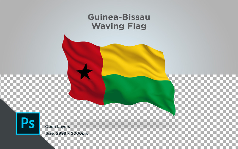 Guinea-Bissau viftande flagga - illustration