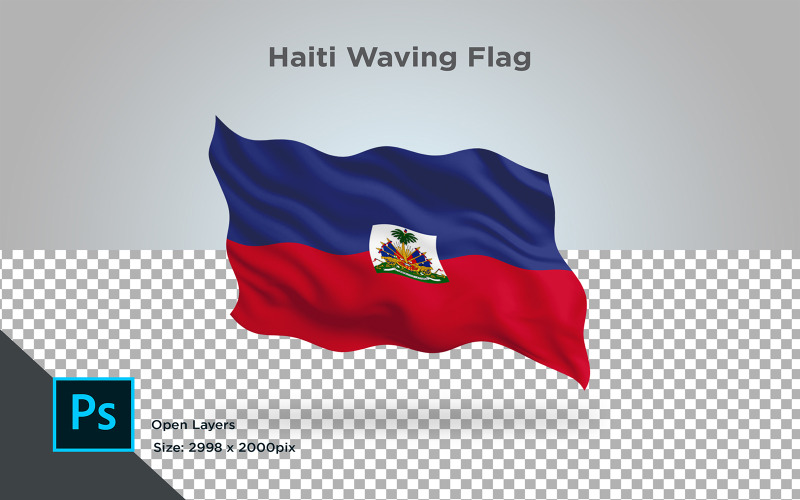 Haiti hullámzó zászló - illusztráció