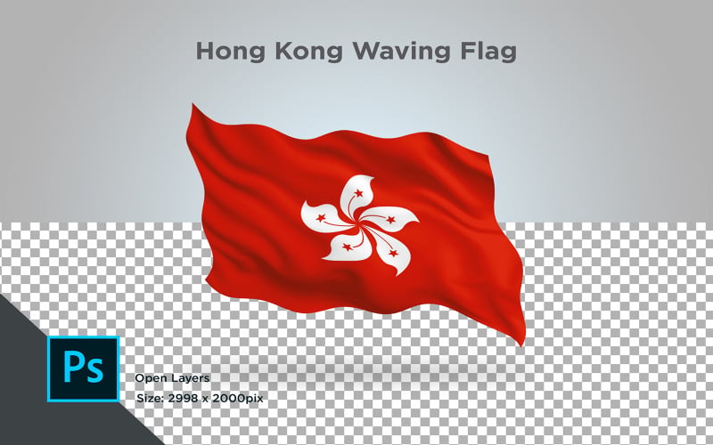 Hong Kong viftande flagga - illustration