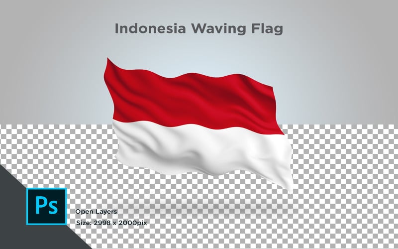 Indonezja macha flagą - ilustracja