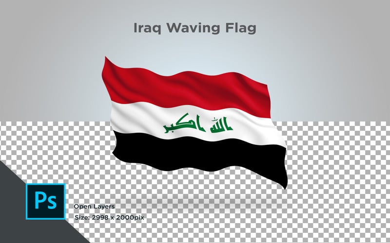 Irak hullámzó zászló - illusztráció