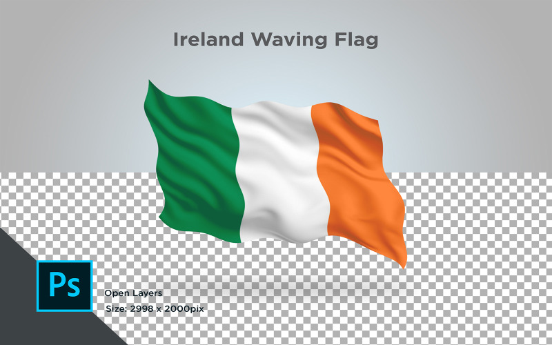 Irlanda ondeando la bandera - ilustración