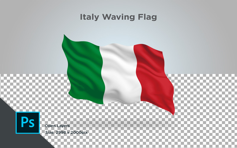 Італія, розмахуючи прапором - ілюстрація