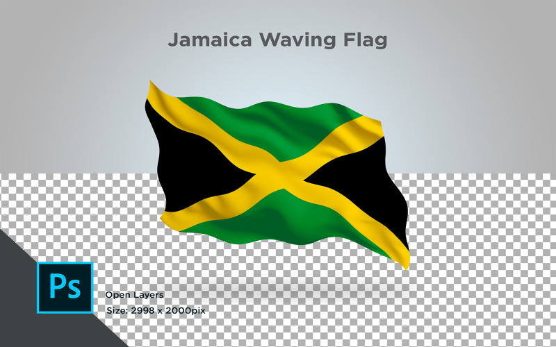 Jamaica viftande flagga - illustration