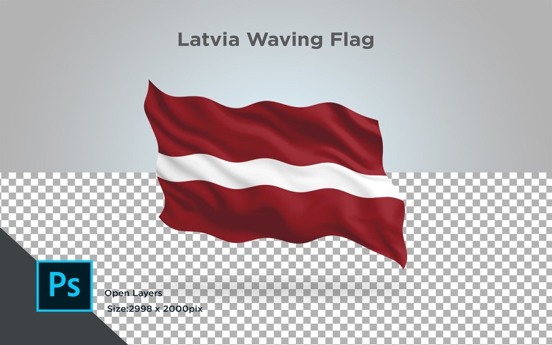 Download Иллюстрация "Latvia Waving Flag - Illustration" / Latvia Waving Flag - Illustration - Иллюстрация на тему графика latvia,national,patriotic,europe,asia,republic,map,flag,country,cartography,geography,nation,illustration,graphic,vector,state,world,isolated,symbol,border