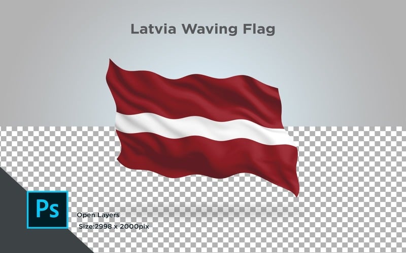 Lotyšsko mává vlajkou - ilustrace
