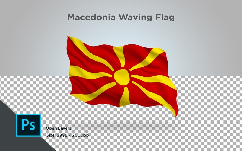 Download Иллюстрация "Macedonia Waving Flag - Illustration" / Macedonia Waving Flag - Illustration - Иллюстрация на тему графика macedonia,national,patriotic,europe,asia,republic,map,flag,country,cartography,geography,nation,illustration,graphic,vector,state,world,isolated,symbol,border