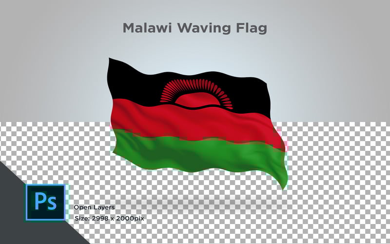 Macha flagą Malawi - ilustracja
