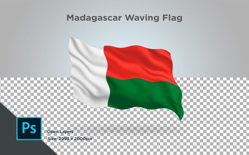 Madagaskar bayrak - illüstrasyon