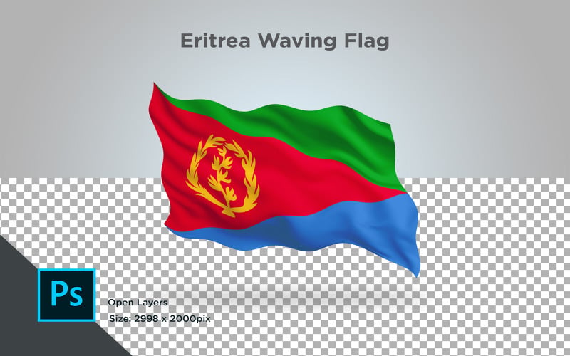 Развевающийся флаг Эритреи - Иллюстрация