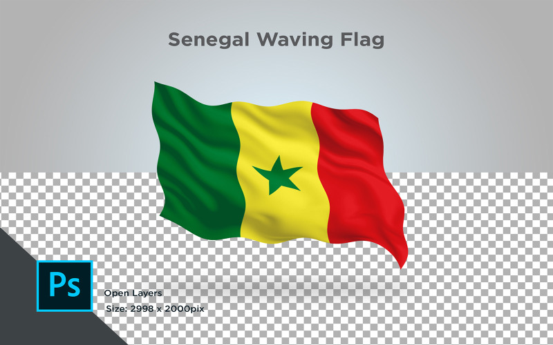 Bandera que agita de Senegal - Ilustración