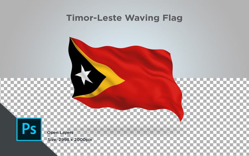 Bandera que agita de Timor-Leste - Ilustración