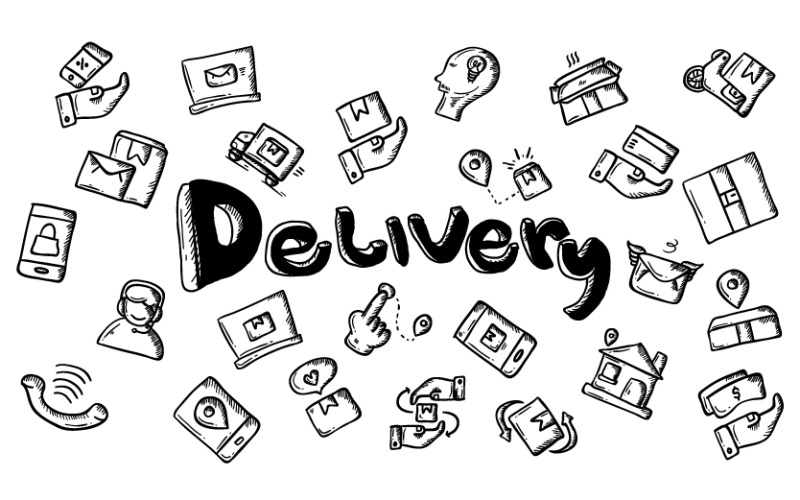 Download Иллюстрация "Delivery order hand drawn illustrations - Illustration" / Delivery order hand drawn illustrations - Illustration - Иллюстрация на тему бизнес и услуги package,order,shopping,box,return,shipping,product,logistic,cardboard,courier,location,sending,tracking,hand drawn,illustration,cartoon,doodle