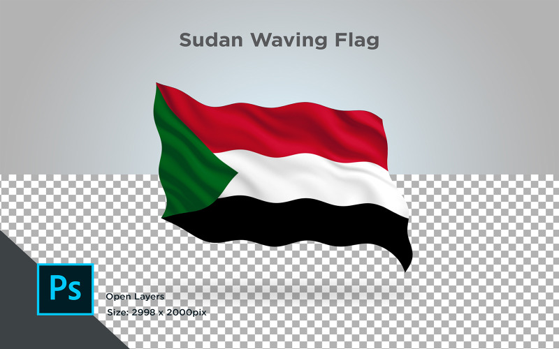 Drapeau ondulant du Soudan - Illustration